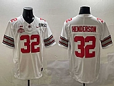 Men's Ohio State Buckeyes #32 TreVeyon Henderson White 2025 CFP Final With National Champions Patch F.U.S.E. Vapor Limited Stitched Jersey,baseball caps,new era cap wholesale,wholesale hats
